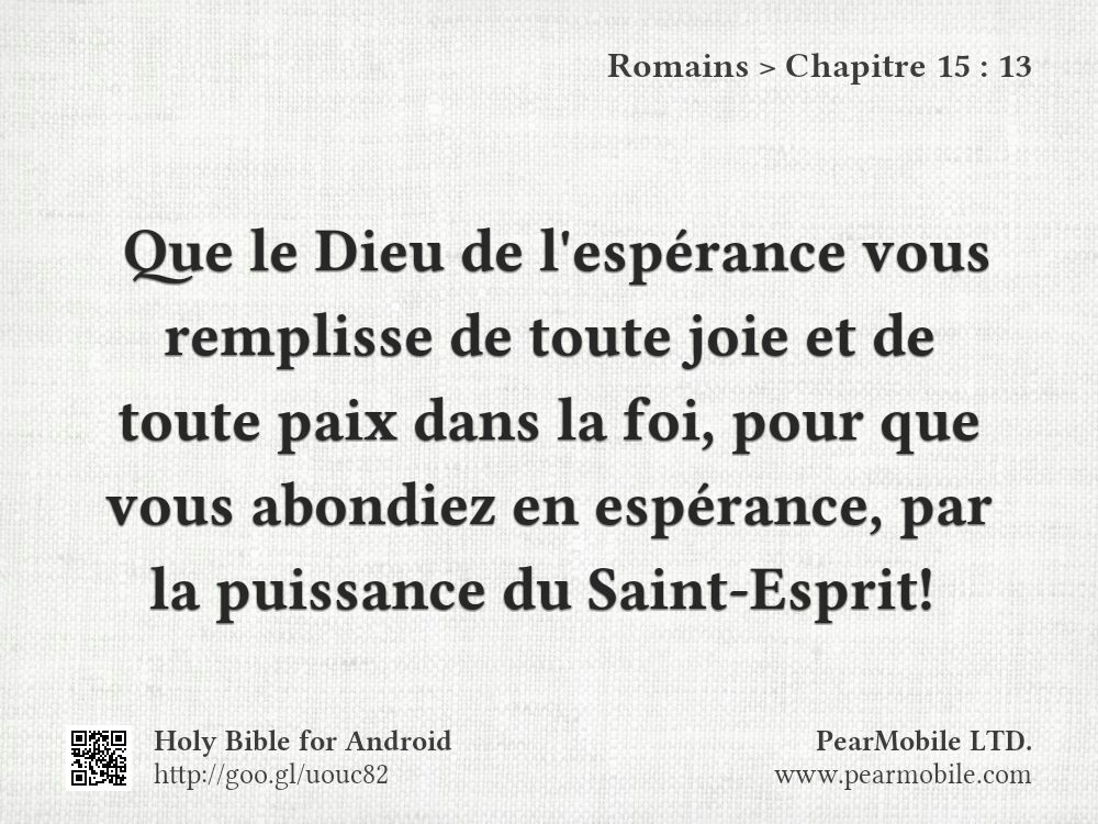 Romains, Chapitre 15:13